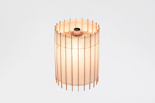 Rakusui Paper Japanese Umbrella Table Lamp - Floating Clouds (White) - , Made in Kyoto Japan, traditional japanese lamp