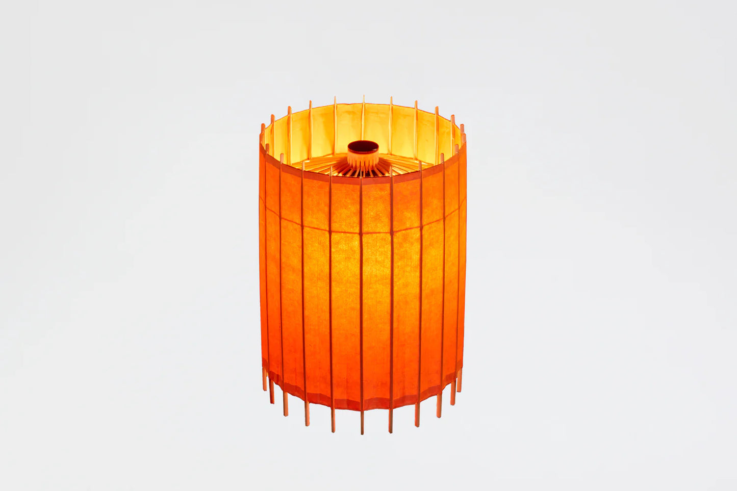 Japanese Umbrella Table Lamp - Mikan-Iro (mandarin orange) - , Made in Kyoto Japan, traditional japanese lamp