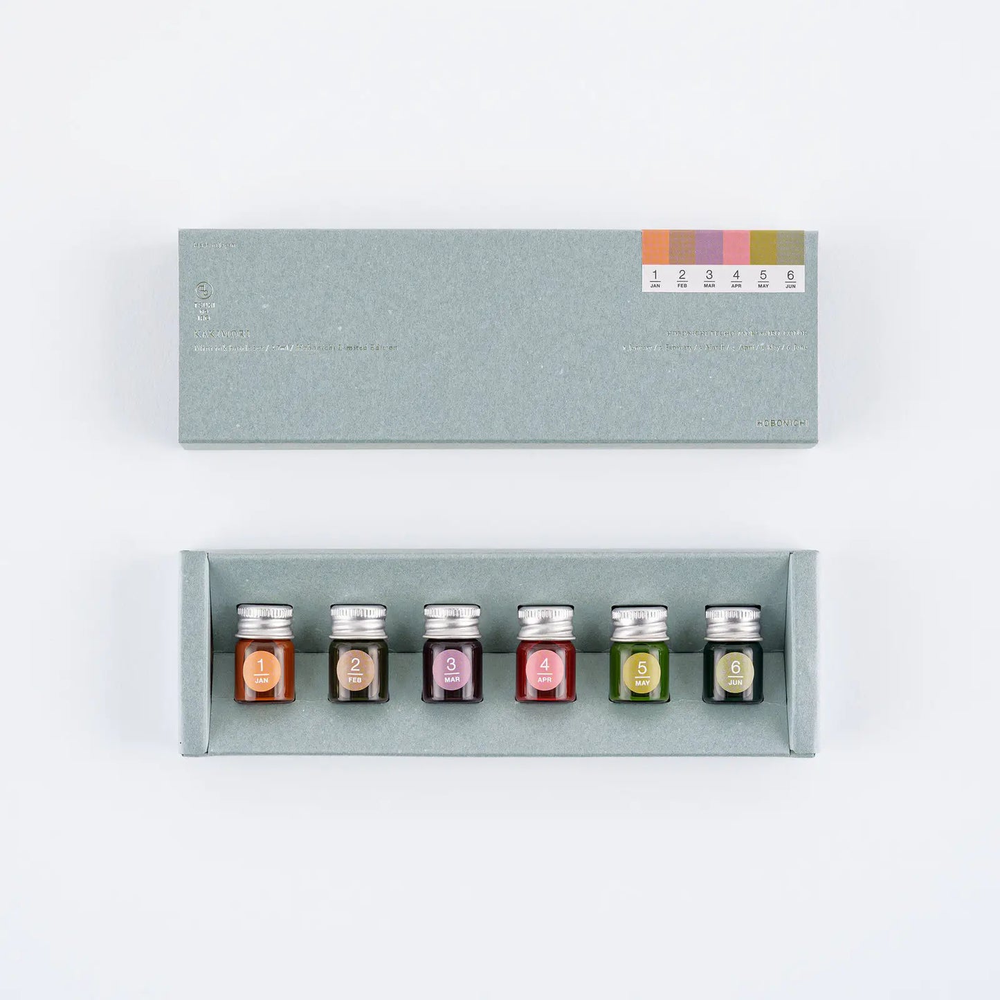 Kakimori x TSUKI no IRO: Mini Ink Bottle Set Jan-Jun Set / July-Dec Set, 2027 Hobonichi Accessories