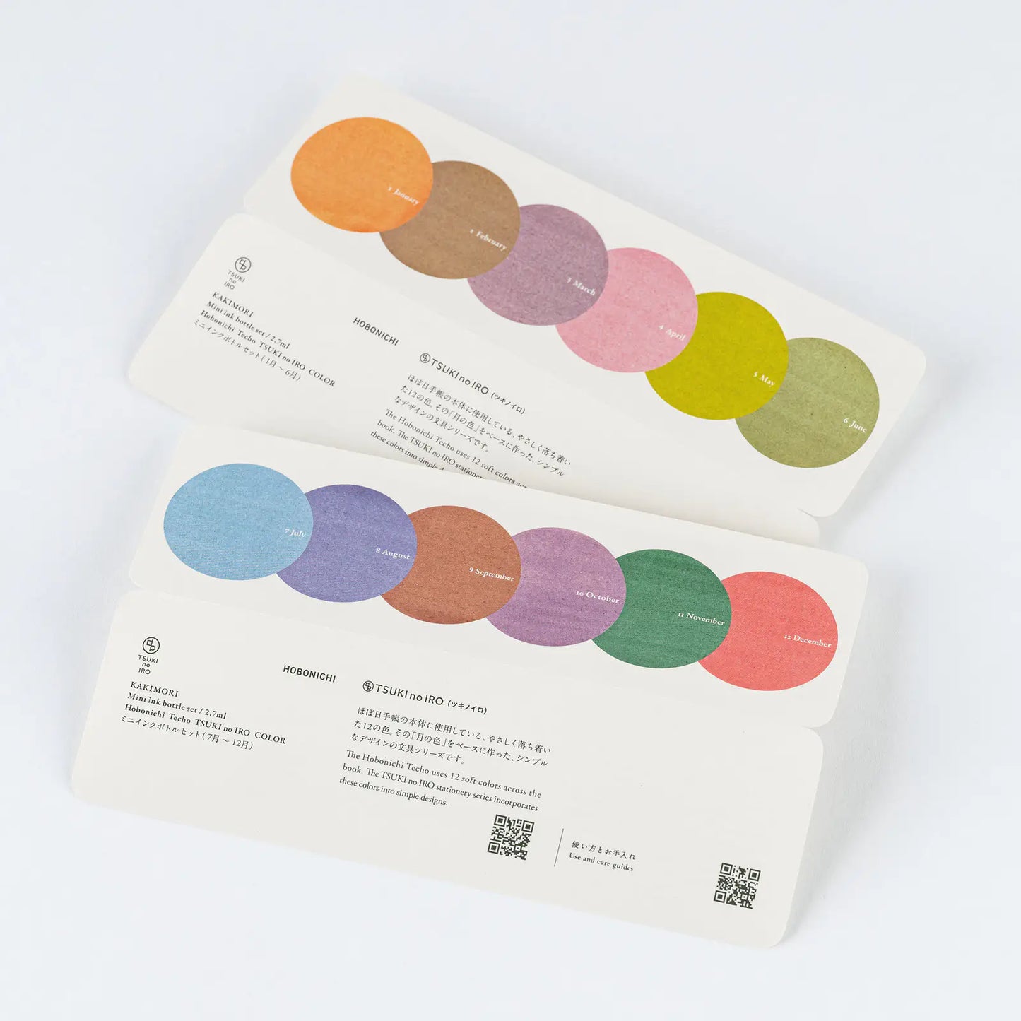 Kakimori x TSUKI no IRO: Mini Ink Bottle Set Jan-Jun Set / July-Dec Set, 2027 Hobonichi Accessories