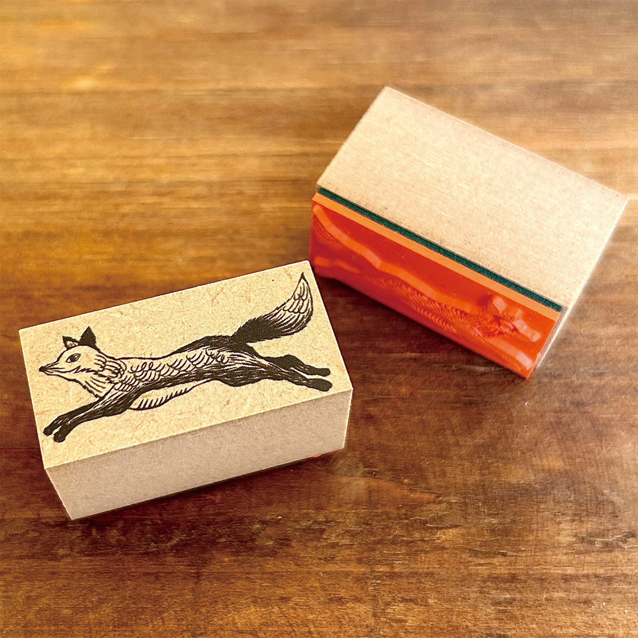 Kinotorico Wooden Rubber Stamp - Fox -, Kinotorico stamp