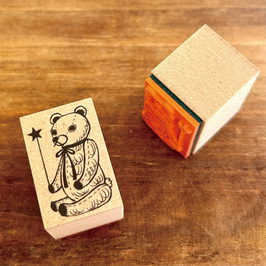 Kinotorico Wooden Rubber Stamp - teddy bear -, Kinotorico stamp