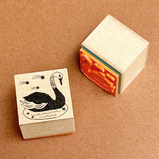 Kinotorico Wooden Rubber Stamp - Black Swan -, Kinotorico stamp