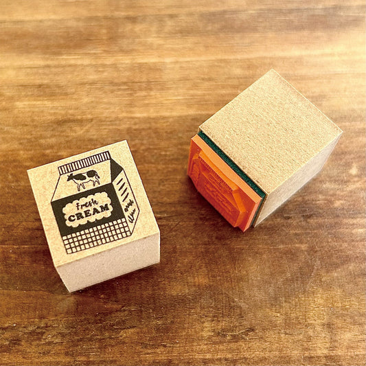 Kinotorico Wooden Rubber Stamp - Fresh Cream -, Kinotorico stamp