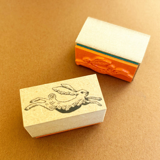 Kinotorico Wooden Rubber Stamp - White Rabbit -, Kinotorico stamp