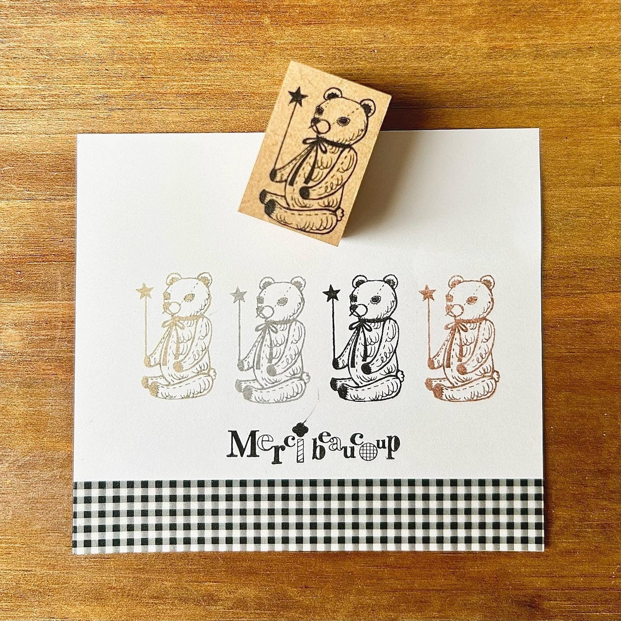 Kinotorico Wooden Rubber Stamp - teddy bear -, Kinotorico stamp