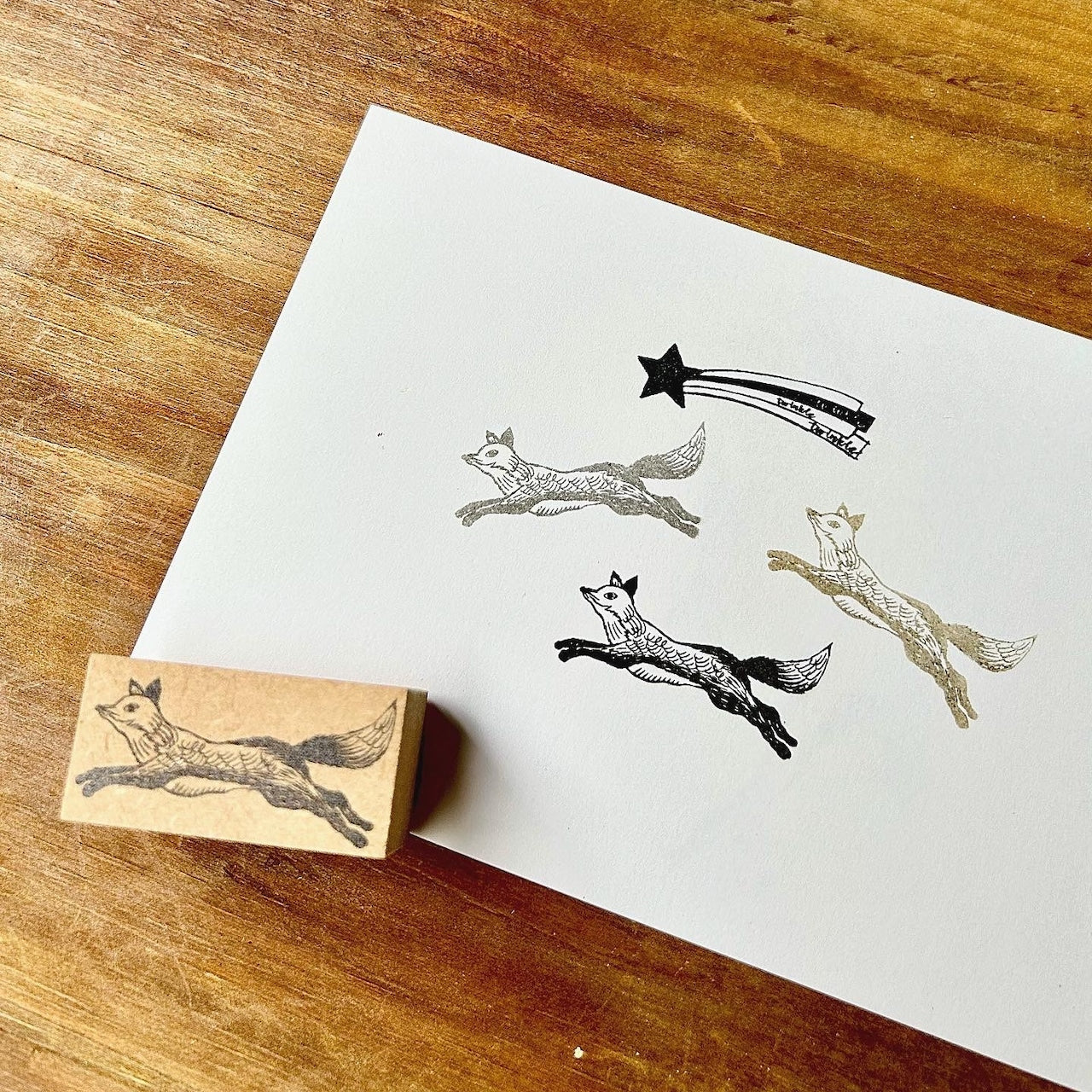 Kinotorico Wooden Rubber Stamp - Fox -, Kinotorico stamp