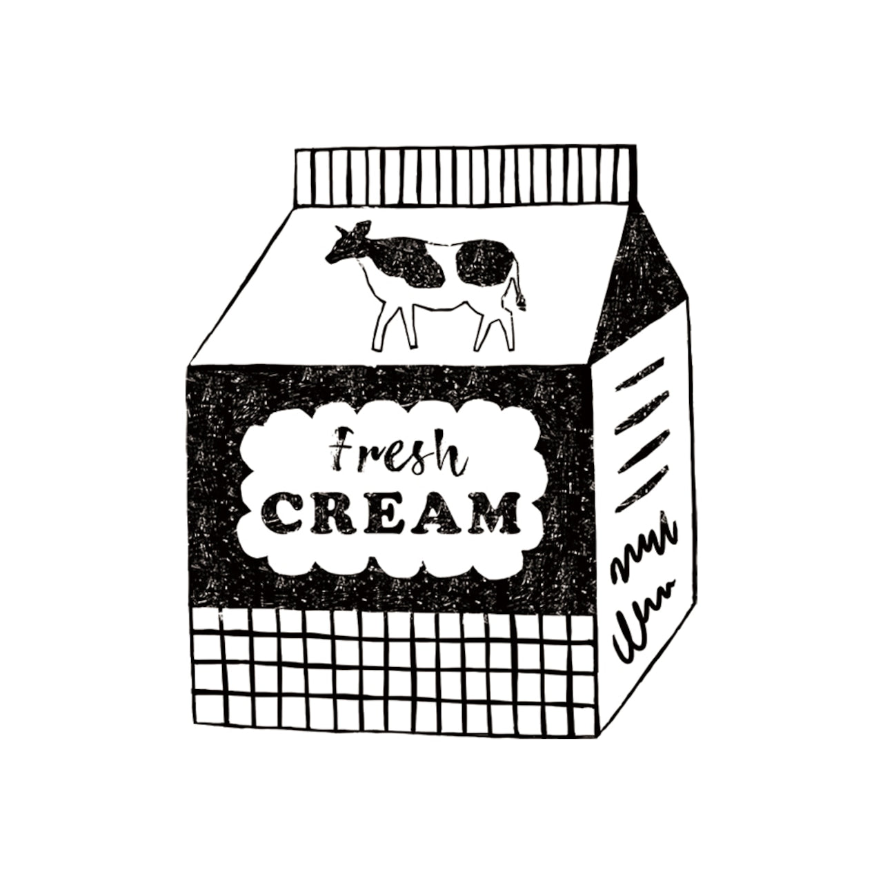 Kinotorico Wooden Rubber Stamp - Fresh Cream -, Kinotorico stamp