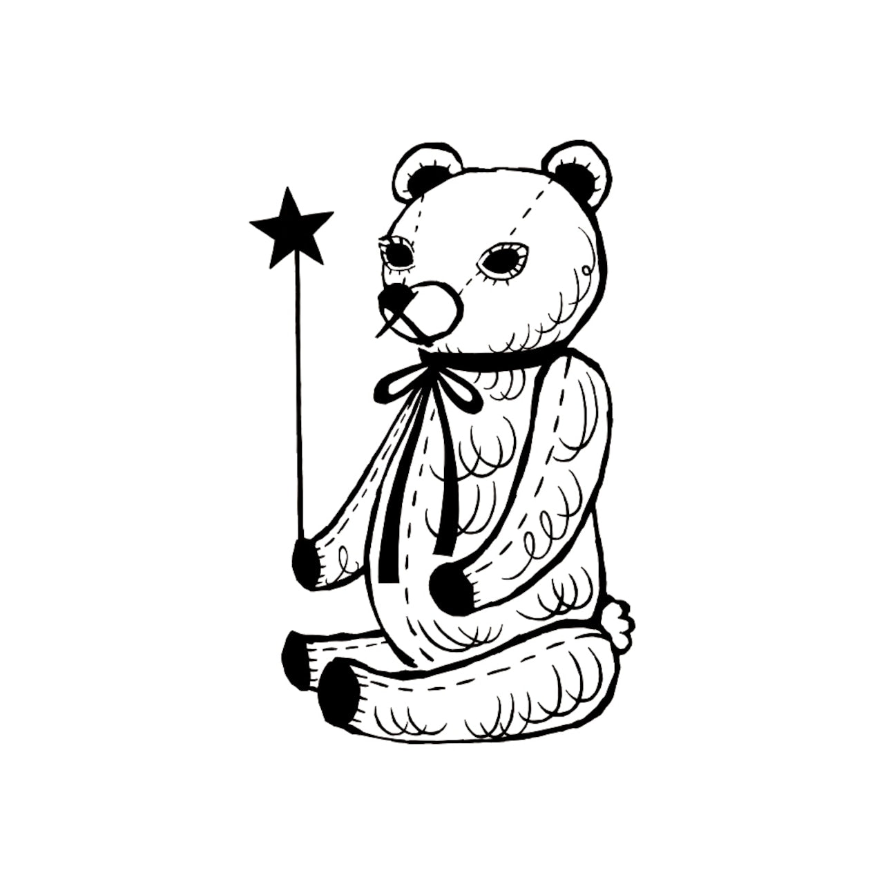 Kinotorico Wooden Rubber Stamp - teddy bear -, Kinotorico stamp