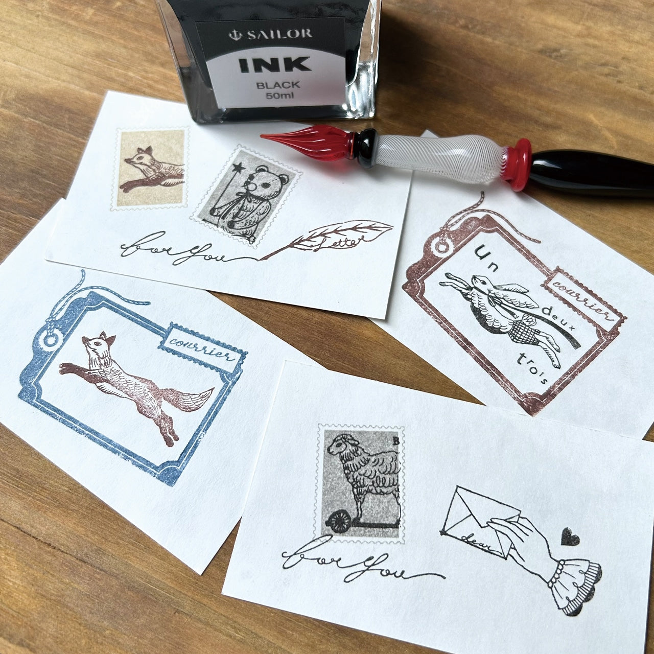Kinotorico Wooden Rubber Stamp - LetterHand -, Kinotorico stamp