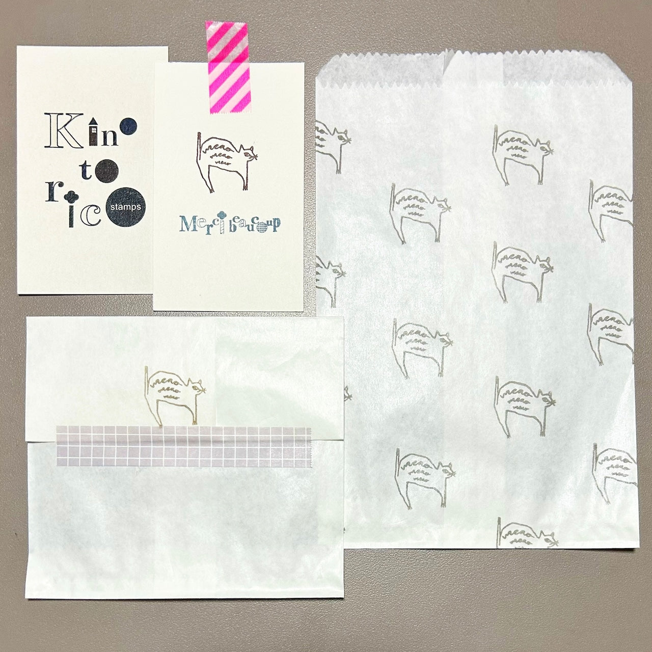 Kinotorico Wooden Rubber Stamp - White Cat -, Kinotorico stamp