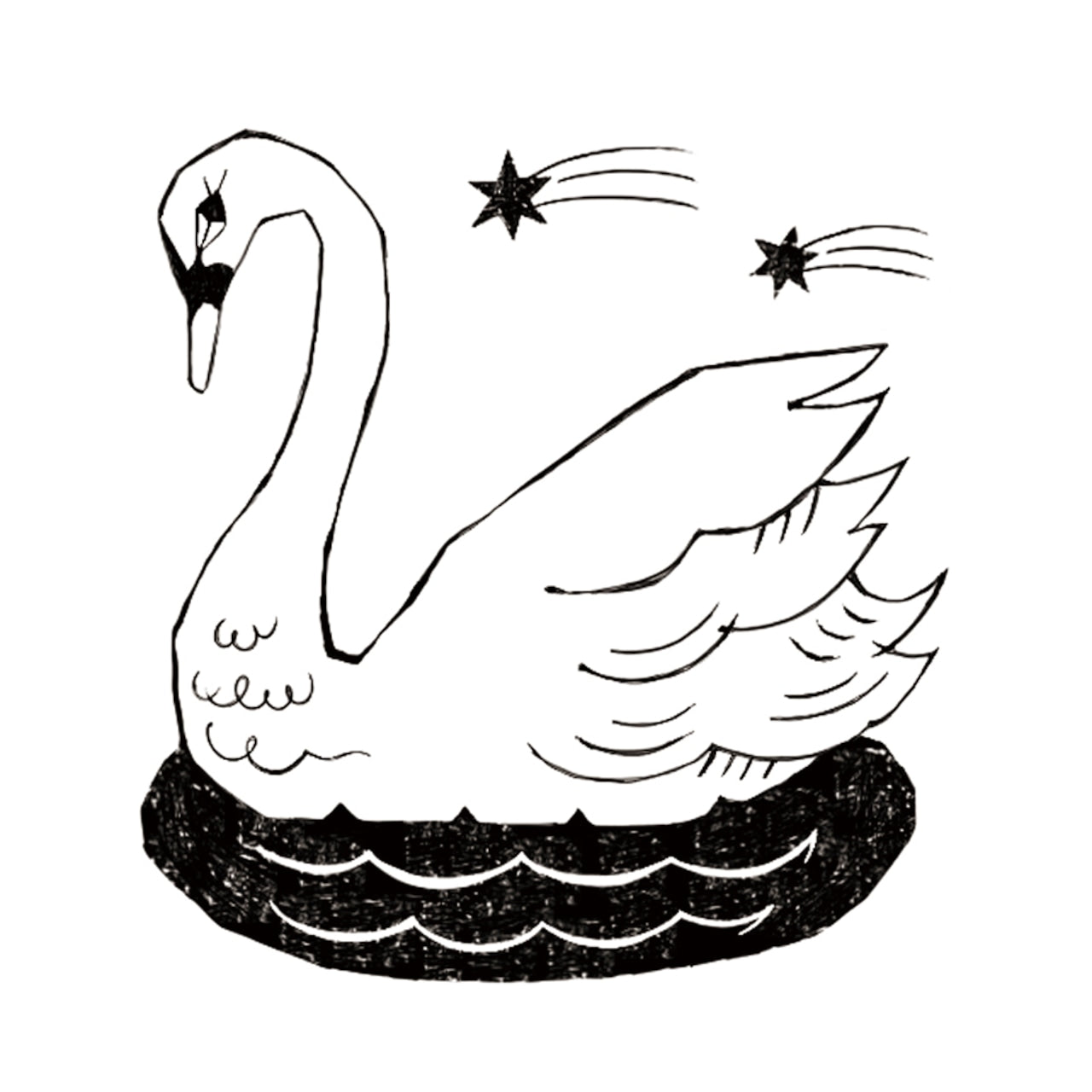 Kinotorico Wooden Rubber Stamp - Swan -, Kinotorico stamp