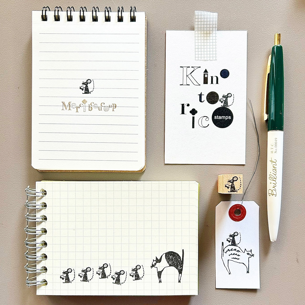 Kinotorico Wooden Rubber Stamp - Mouse -, Kinotorico stamp