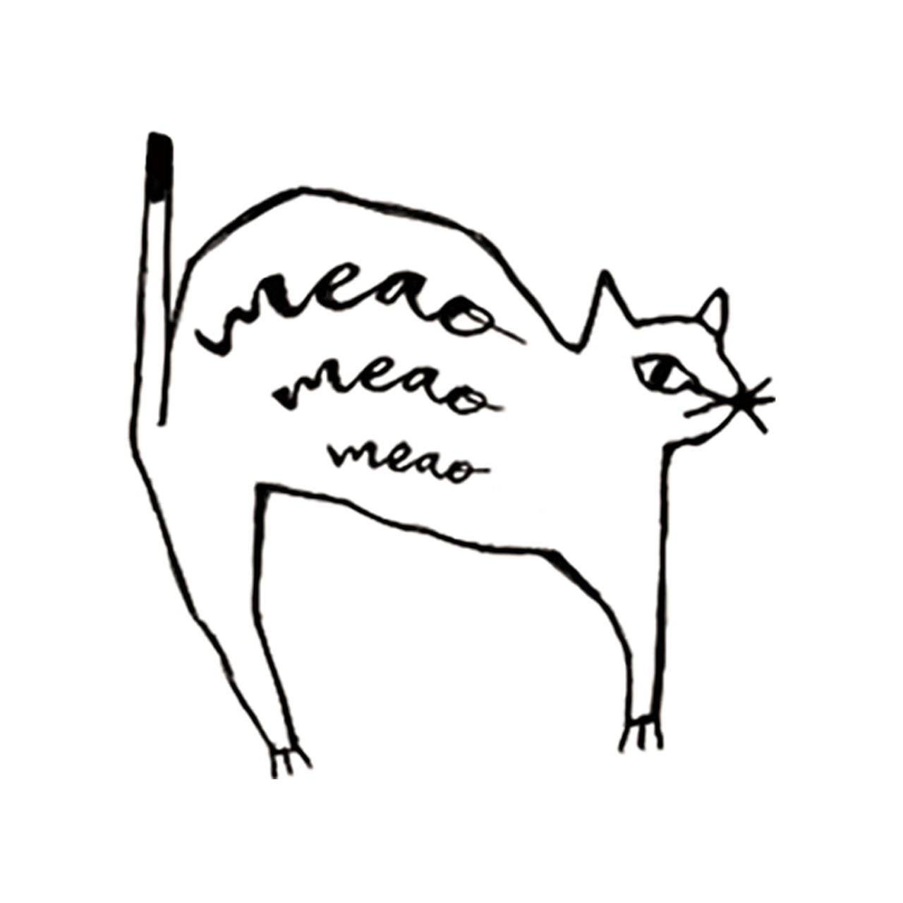 Kinotorico Wooden Rubber Stamp - White Cat -, Kinotorico stamp