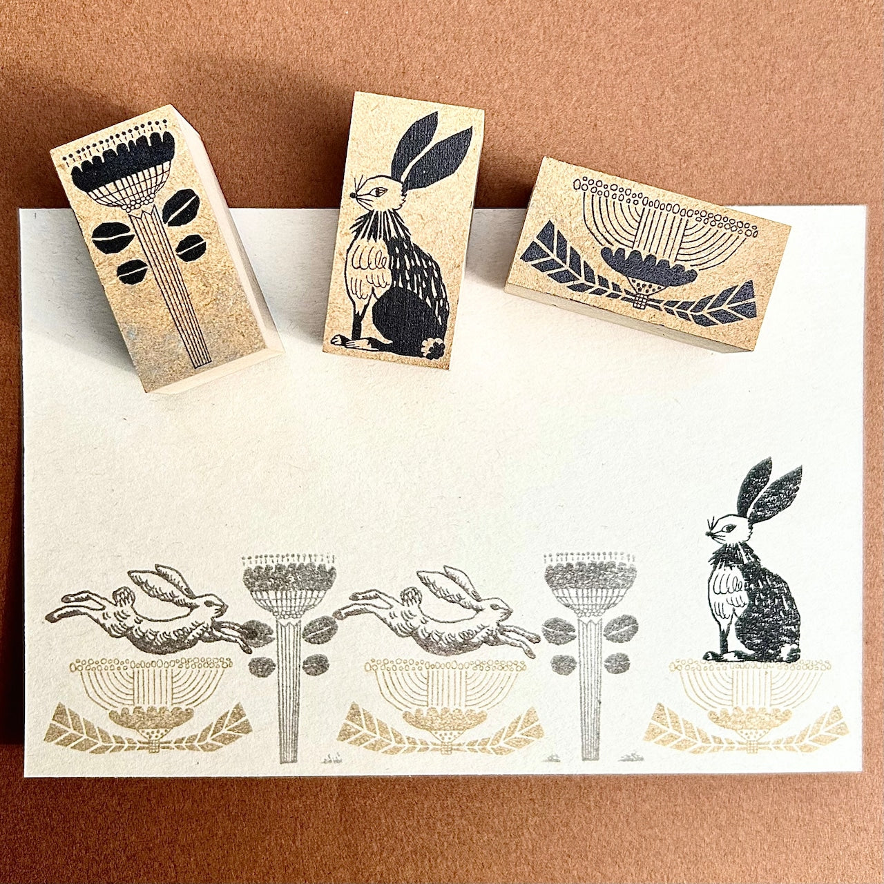 Kinotorico Wooden Rubber Stamp - White Rabbit -, Kinotorico stamp