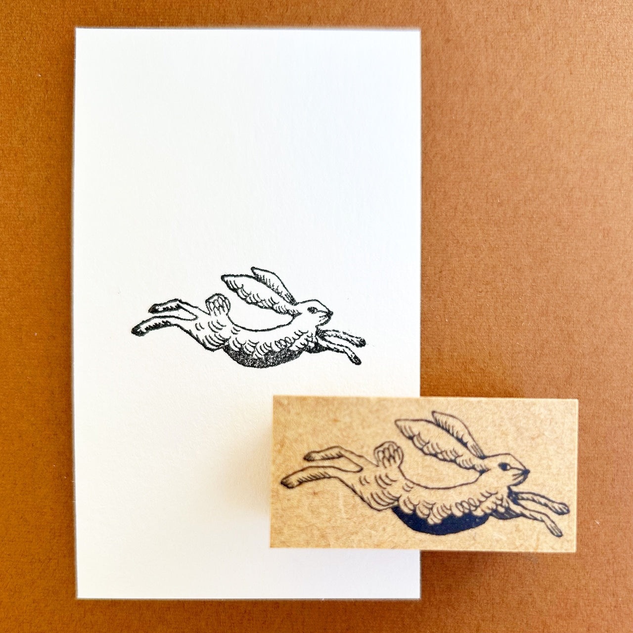 Kinotorico Wooden Rubber Stamp - White Rabbit -, Kinotorico stamp