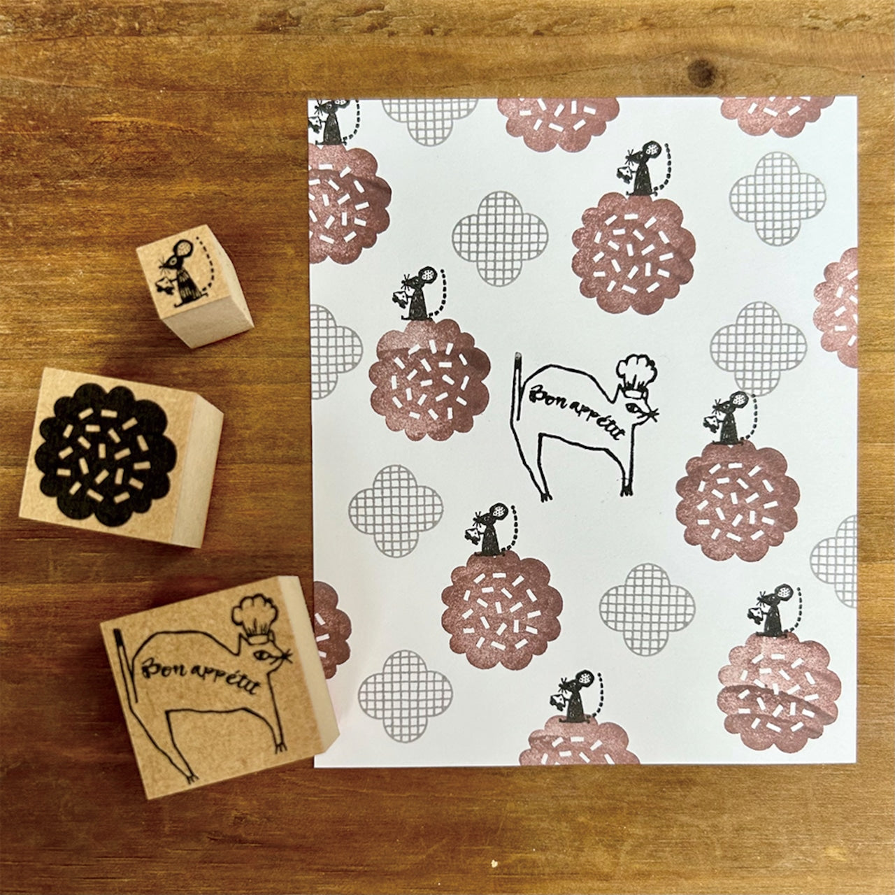Kinotorico Wooden Rubber Stamp - Mouse -, Kinotorico stamp