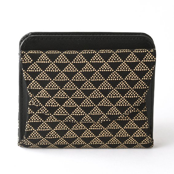 Koshu Inden Japanese Deerskin Leather with Urushi (Japanese Lacquer) Fold Wallet - Scale Pattern / Gray-Black - ,  Made in Japan,  Japanese Leather Wallet
