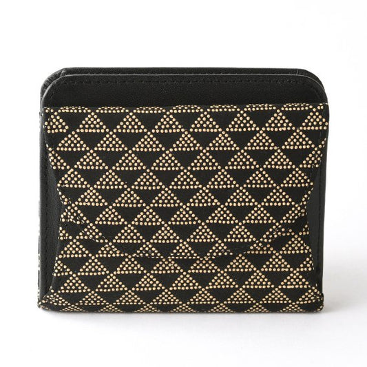 Koshu Inden Japanese Deerskin Leather with Urushi (Japanese Lacquer) Fold Wallet - Scale Pattern / Gray-Black - ,  Made in Japan,  Japanese Leather Wallet