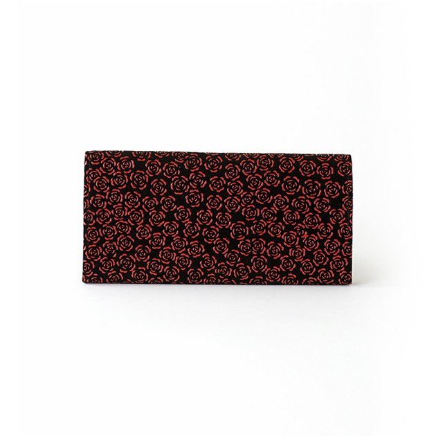 Koshu Inden Japanese Deerskin Leather with Urushi (Japanese Lacquer) Long Wallet - Rose / Gray-Black - ,  Made in Japan,  Japanese Leather Wallet