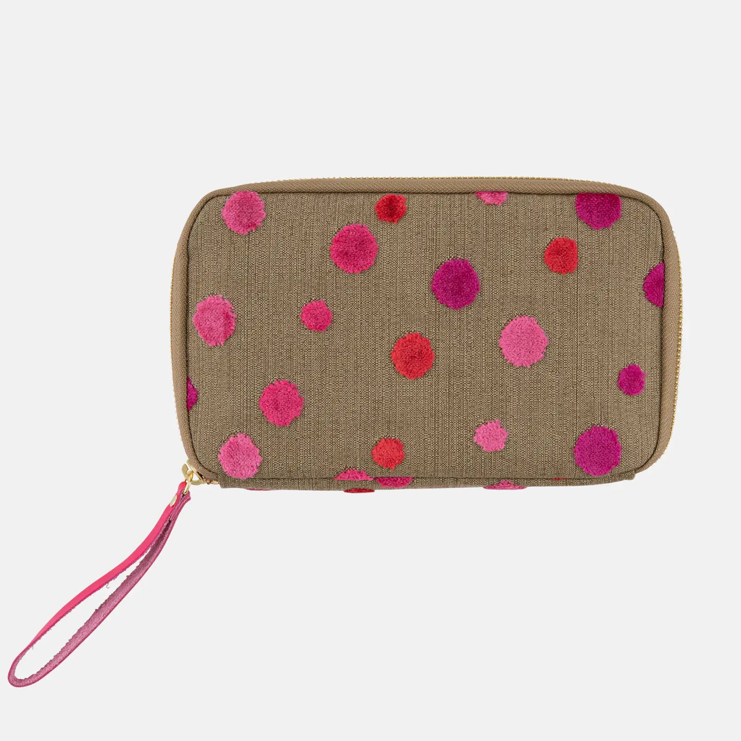 Koyaguchi Pile Fabric: Pink Sparkle Drawer Pouch Áne,  Hobonichi Drawer Pouch Áne