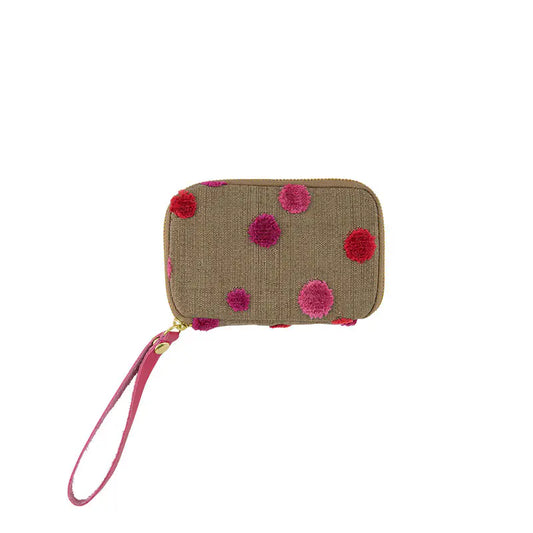 Koyaguchi Pile Fabric: Pink Sparkle Drawer Pouch Pocket,  Hobonichi Drawer Pouch Pocket