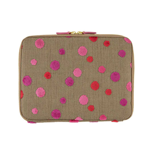 Koyaguchi Pile Fabric: Pink Sparkle Large Drawer Pouch,  Hobonichi Large Drawer Pouch