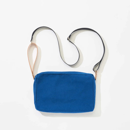 Kurashiki Hampu Canvas 2WAY Handbag/Shoulder Pouch - Indigo Blue -, Japanese canvas shoulder pouch