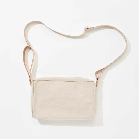 Kurashiki Hampu Canvas 2WAY Handbag/Shoulder Pouch - Grayish White -, Japanese canvas shoulder pouch