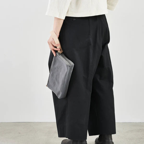 Kurashiki Hampu Canvas 2WAY Handbag/Shoulder Pouch - Grayish White -, Japanese canvas shoulder pouch