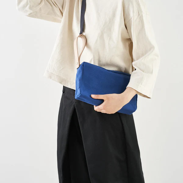 Kurashiki Hampu Canvas 2WAY Handbag/Shoulder Pouch - Grayish White -, Japanese canvas shoulder pouch