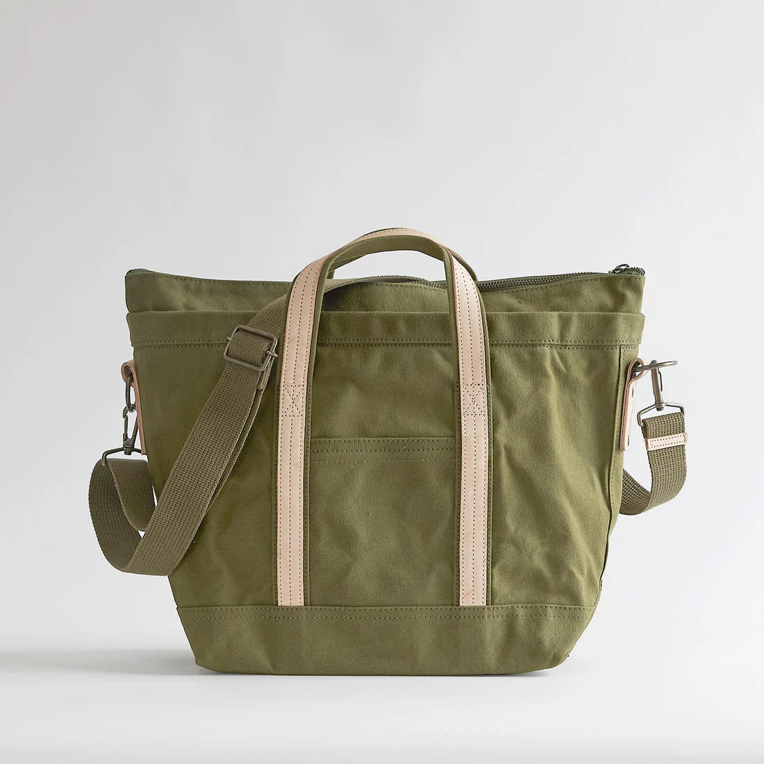 Kurashiki Hampu Canvas 2WAY tote/shoulder Bag - Khaki -, Japanese canvas shoulder bag