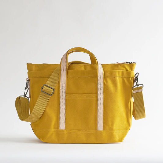 Kurashiki Hampu Canvas 2WAY tote/shoulder Bag - Camel -, Japanese canvas shoulder bag