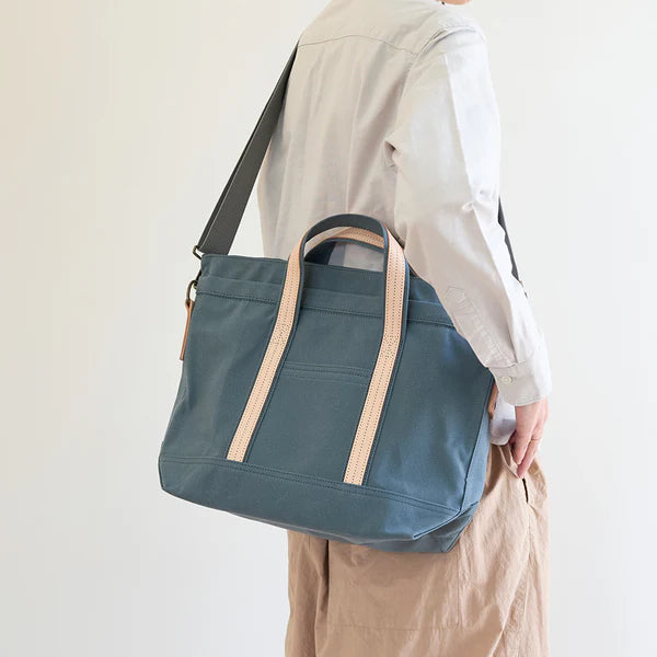 Kurashiki Hampu Canvas 2WAY tote/shoulder Bag - Ash Gray -, Japanese canvas shoulder bag