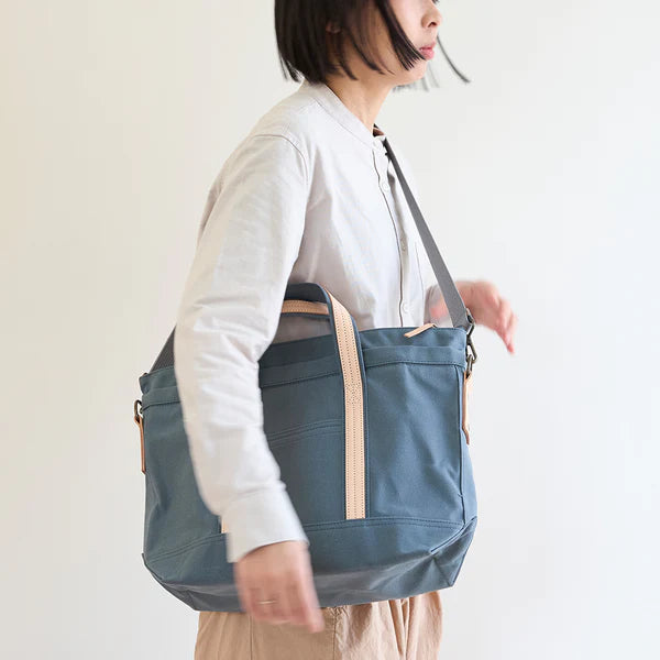 Kurashiki Hampu Canvas 2WAY tote/shoulder Bag - Ash Gray -, Japanese canvas shoulder bag