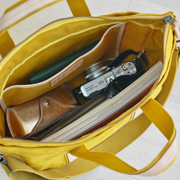 Kurashiki Hampu Canvas 2WAY tote/shoulder Bag - Ash Gray -, Japanese canvas shoulder bag