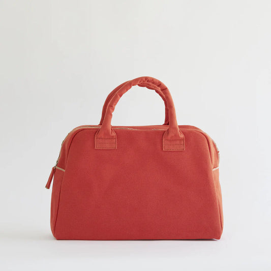 Kurashiki Hampu Canvas Briefcase - Small Size / Safflower Red -