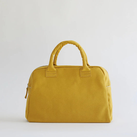 Kurashiki Hampu Canvas Briefcase - Small Size / Mustard Yellow -