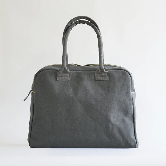Kurashiki Hampu Canvas Briefcase - Bluish Gray -