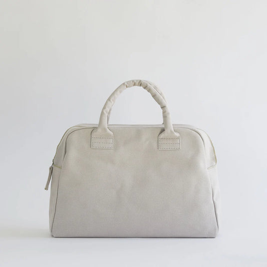 Kurashiki Hampu Canvas Briefcase - Small Size / Grayish White -