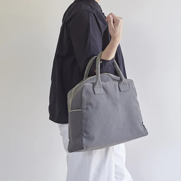 Kurashiki Hampu Canvas Briefcase - Small Size / Mustard Yellow -
