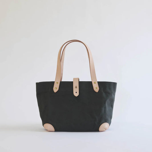 Kurashiki Hampu Canvas Button Stud Tote Bag - Khaki -