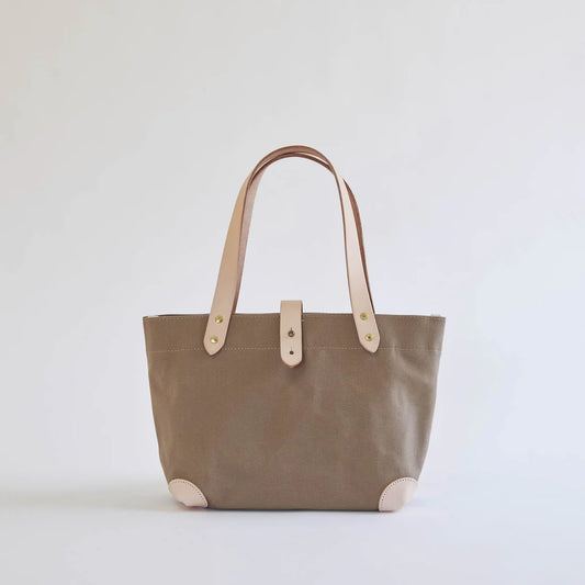 Kurashiki Hampu Canvas Button Stud Tote Bag - Beige -