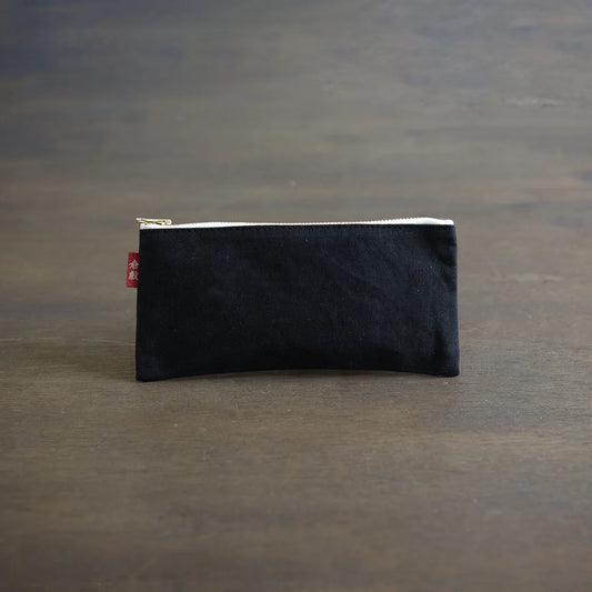 Kurashiki Hampu Canvas Pencil Case - Black -, Japanese canvas pen case