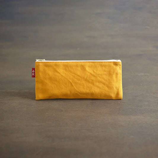Kurashiki Hampu Canvas Pencil Case - Orange -, Japanese canvas pen case