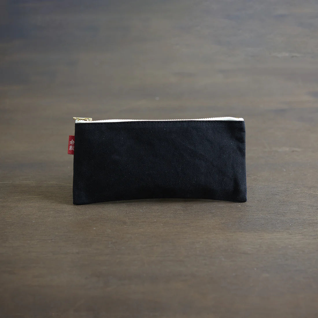 Kurashiki Hampu Canvas Pencil Case - Black -, Japanese canvas pen case