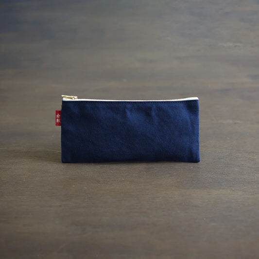 Kurashiki Hampu Canvas Pencil Case - Navy Blue -, Japanese canvas pen case
