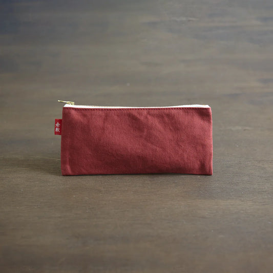 Kurashiki Hampu Canvas Pencil Case - Iron Oxide Red -, Japanese canvas pen case