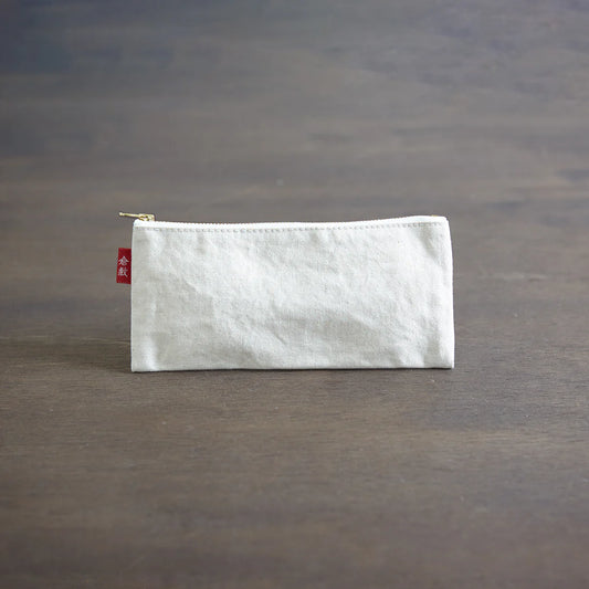 Kurashiki Hampu Canvas Pencil Case - Ecru -, Japanese canvas pen case