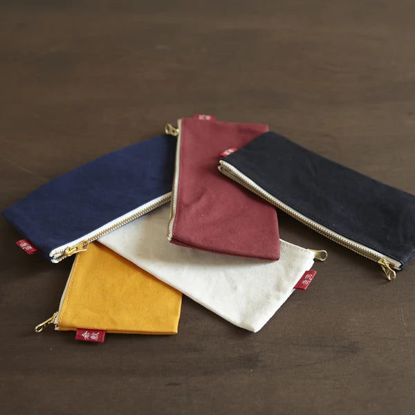 Kurashiki Hampu Canvas Pencil Case - Black -, Japanese canvas pen case